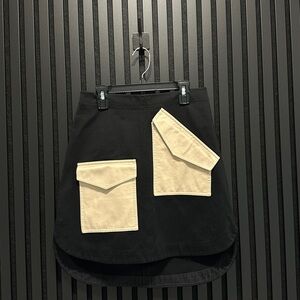 Tibi Bond Stretch Knot Patched Skirt